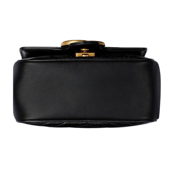 NEW! GUCCI BLACK LEATHER GOLD MARMONT CROSSBODY SHOULDER BAG AUTHENTIC! - Picture 8 of 10